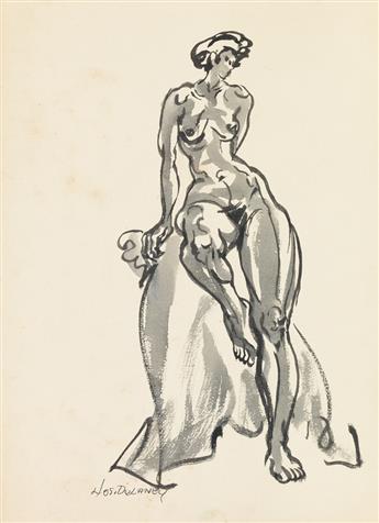 JOSEPH DELANEY (1904 - 1991) Pair of nude drawings.